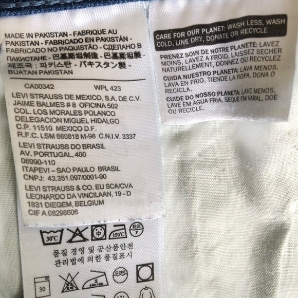 Levi’s 711 Skinny Mid Rise Jeans Size 33 Mountain Sound Blue Wash - Picture 13 of 15